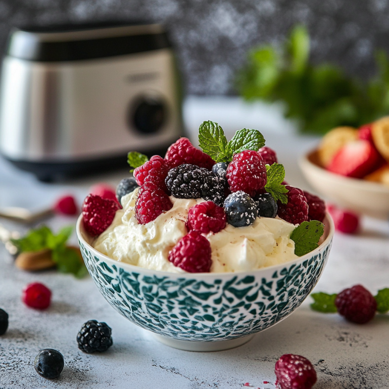 Cremiger Grießbrei aus dem Thermomix mit frischen Früchten und Zimt